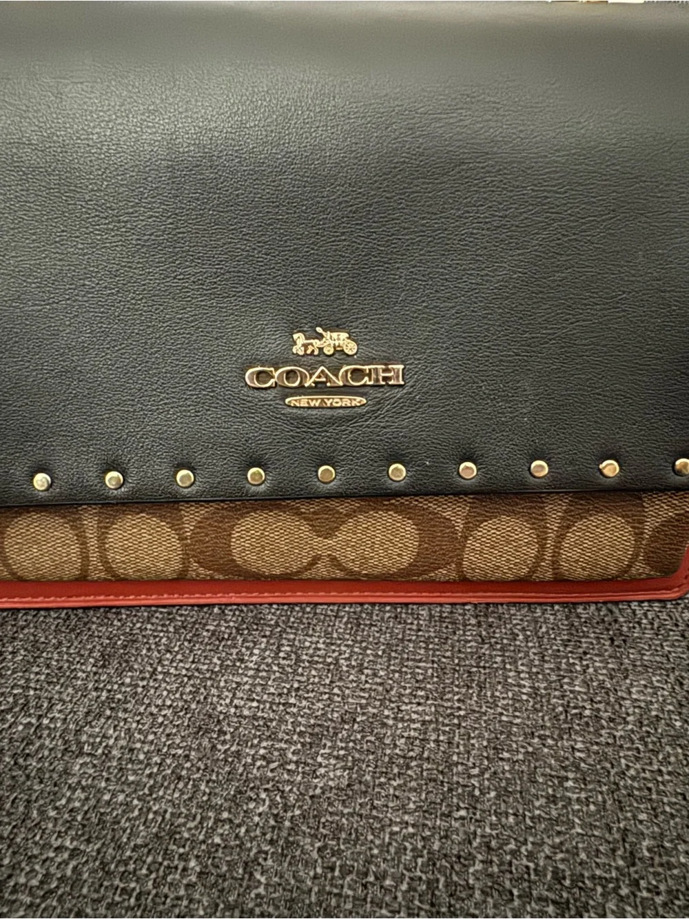 Coach Klare Crossbody Bag in Signature Canvas with Rivets